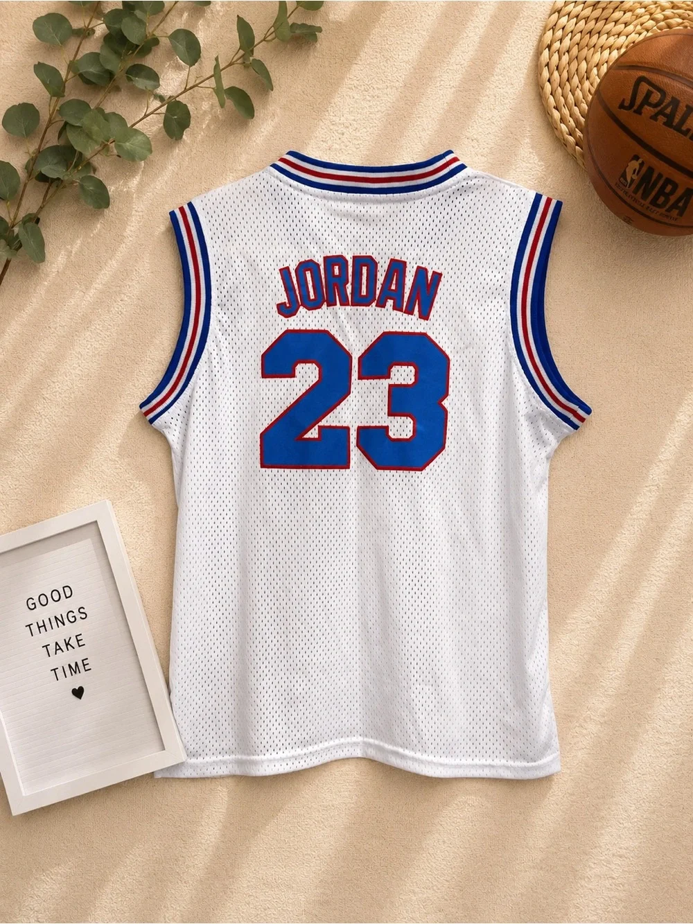 Tune Squad White Mesh Kids Basketball Tank Top Jersey